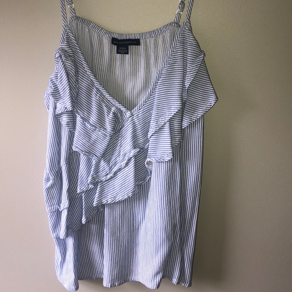 Striped Ruffle Tank Top